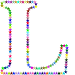 Capital L made with rainbow polka-dots