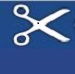 Blue rectangle with scissors